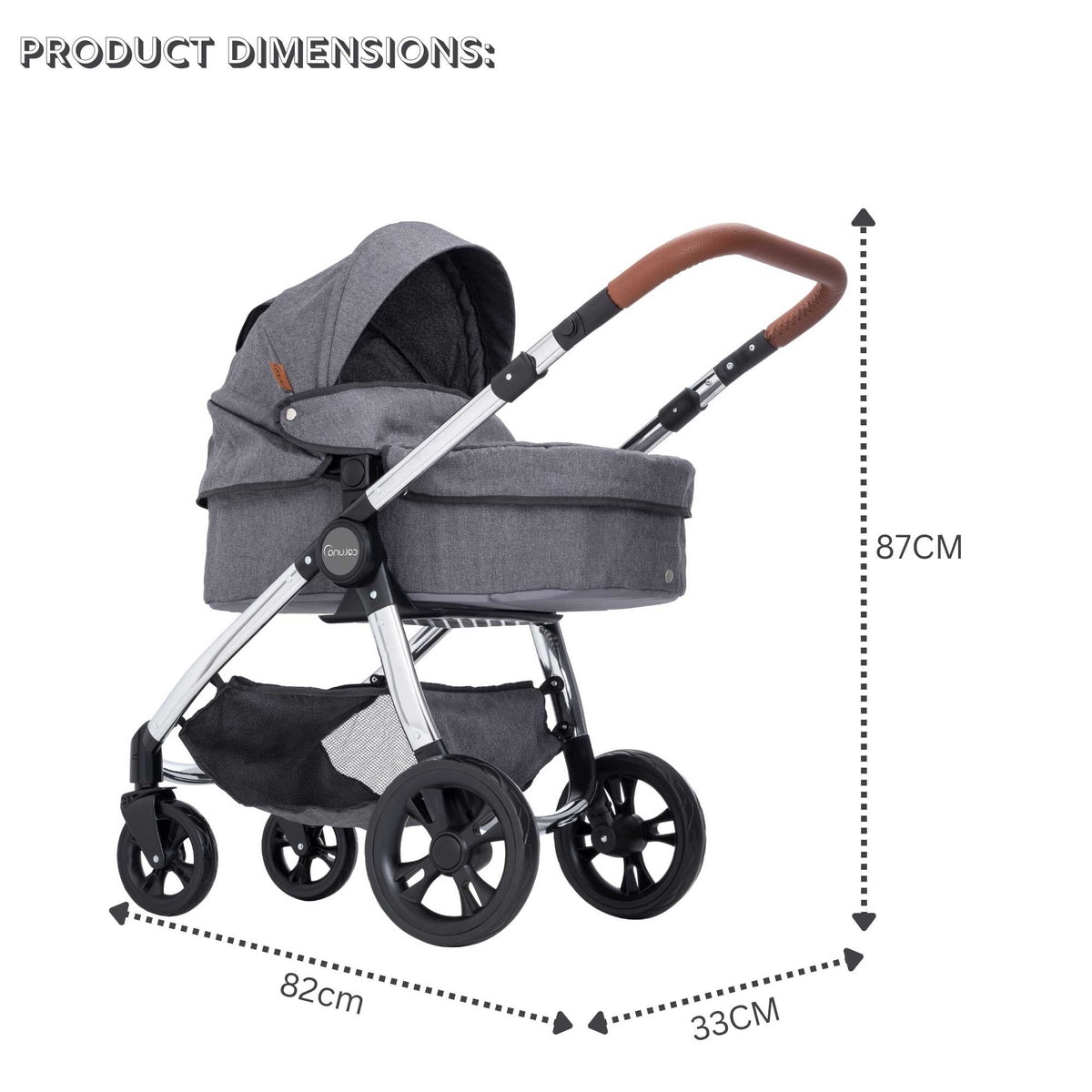 Celuna Premium Vogue Dolls Pram - versatile doll stroller with 2 pram modes for ultimate playtime fun, stylish and durable design