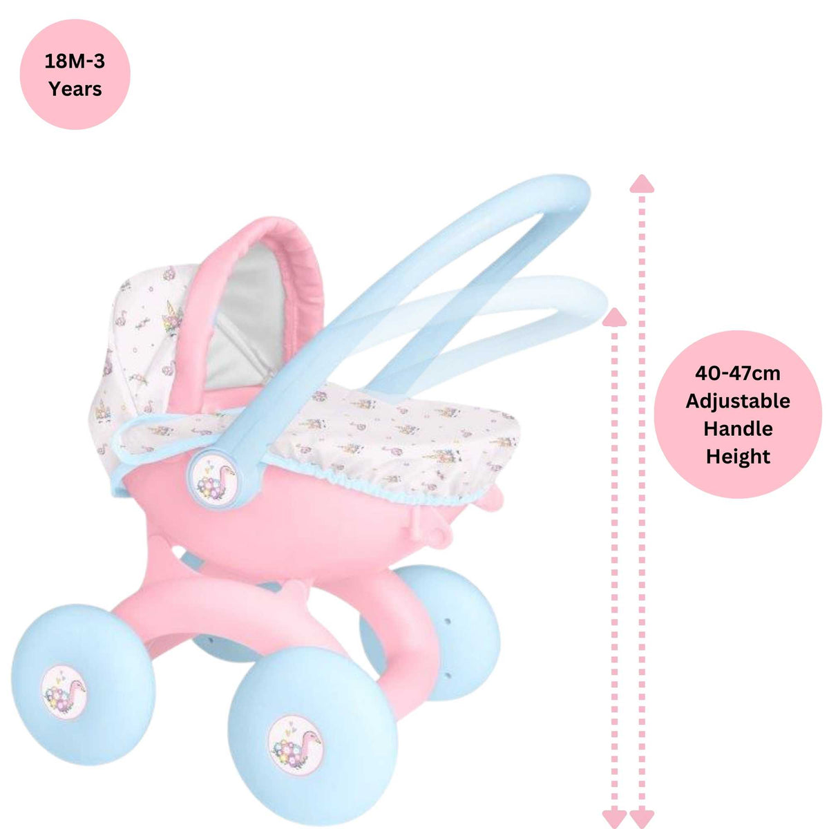BabyBoo My First 4-IN-1 Interchangeable Dolls Pram Prams