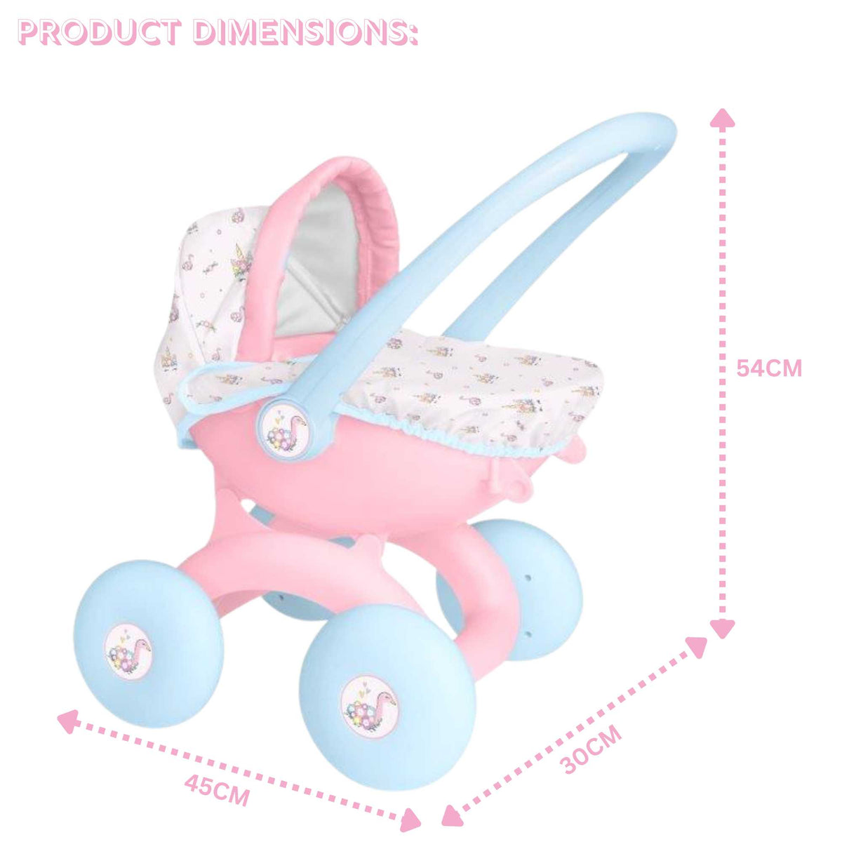 BabyBoo My First 4-IN-1 Interchangeable Dolls Pram - Versatile doll pram with multiple configurations for imaginative play
