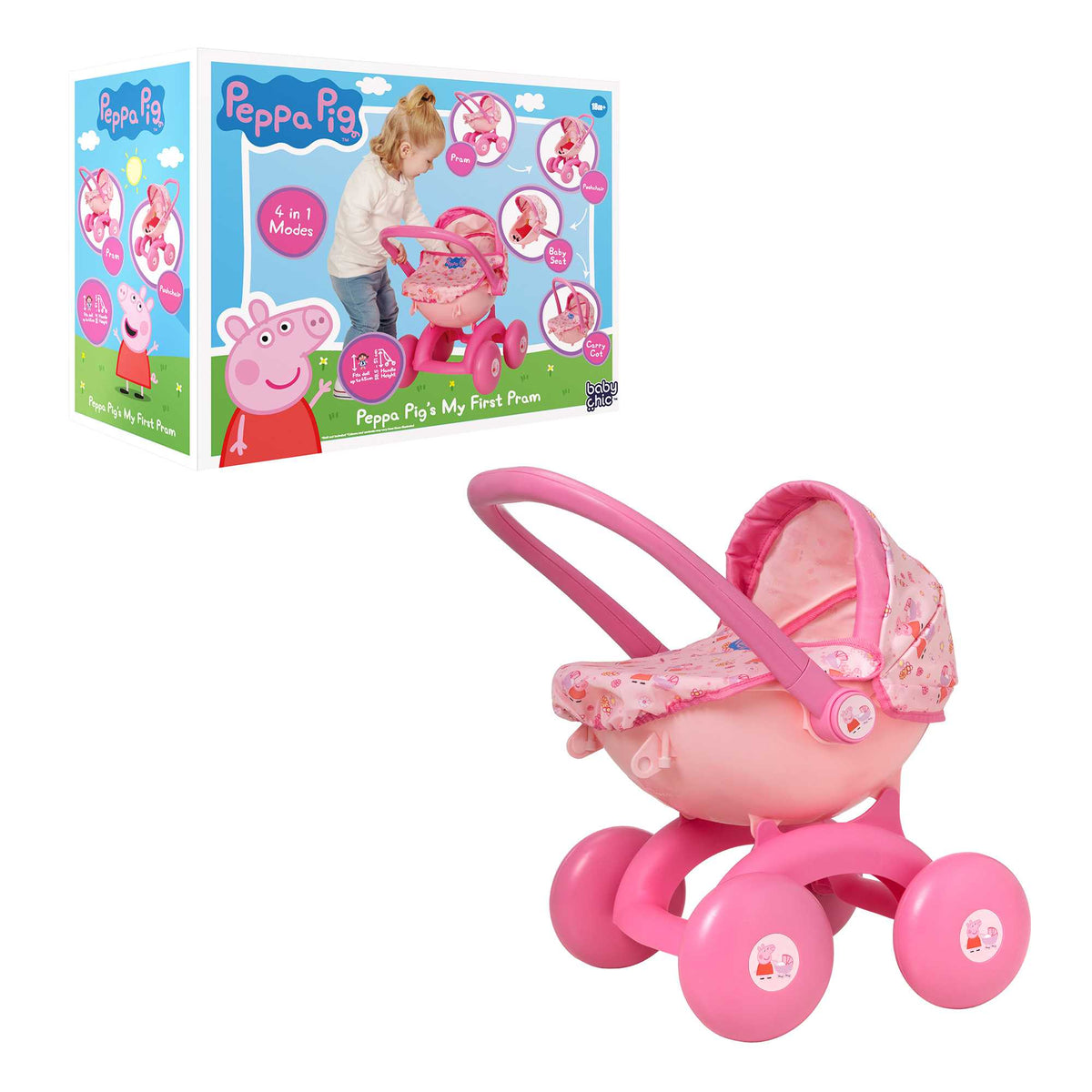 Peppa Pig - Mijn eerste kinderwagen - 4 in 1 - Speelgoed Peppa Pig - Mijn eerste kinderwagen - 4 in 1 - Speelgoed