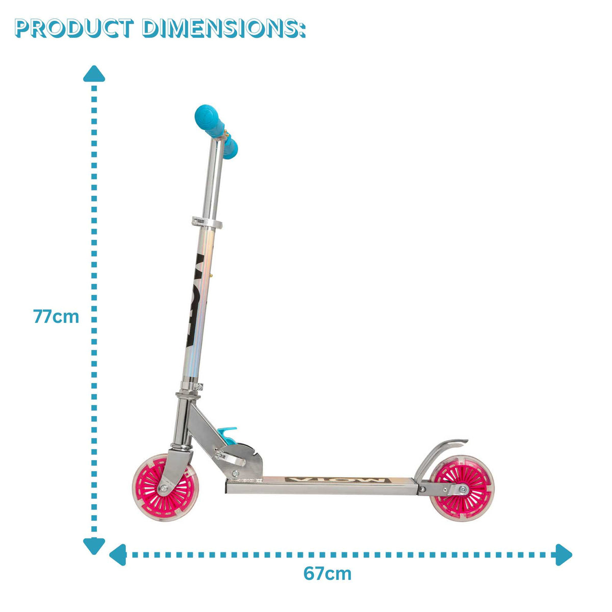 ATOM Inline Children&#39;s Kick Scooter in bright colours, designed for kids with a sturdy frame, adjustable handlebars, and smooth-rolling wheels, perfect for outdoor fun and active play.