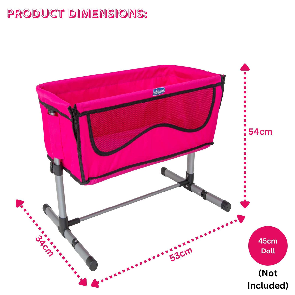 Chicco Next2You Dolls Cot - Pink Dolls Accessories