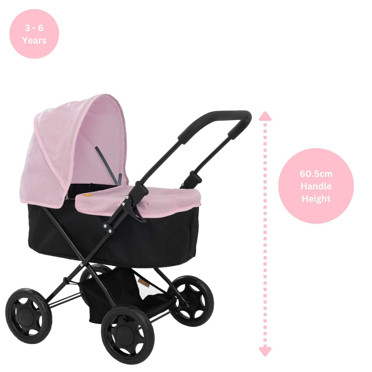 Joie Baby Dolls Pram - Pink &amp; Black Prams