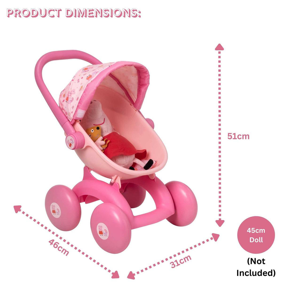 Peppa Pig 4-IN-1 My First Dolls Pram Prams