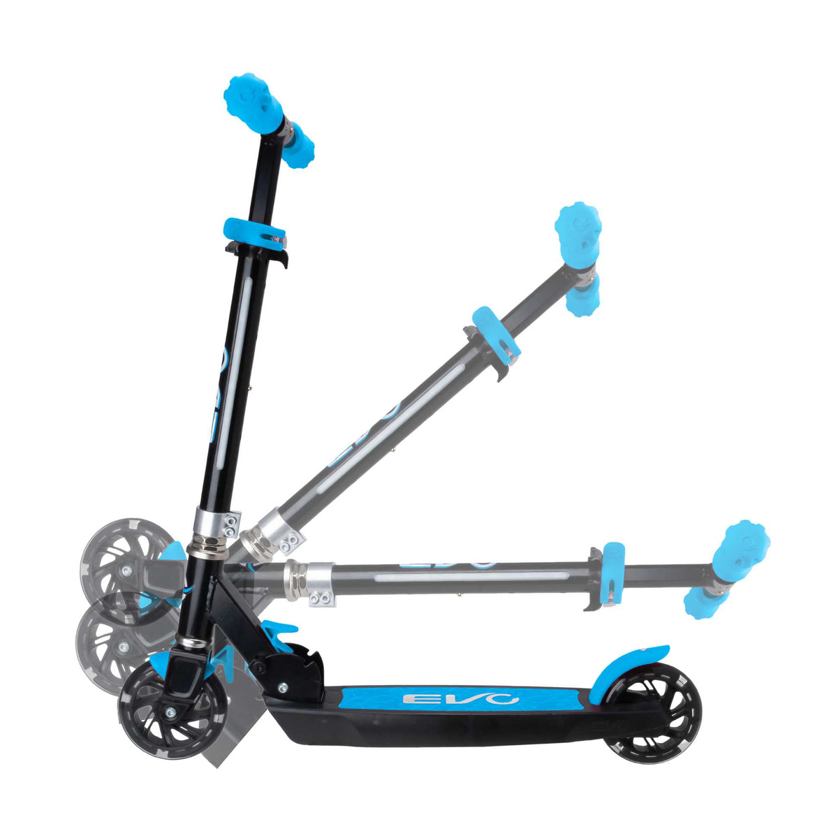 EVO Children&#39;s Light Up Light Blast Scooter for Kids Ages 5 and Up with LED Wheels and Adjustable Handlebar , perfect for enhancing motor skills and outdoor fun.