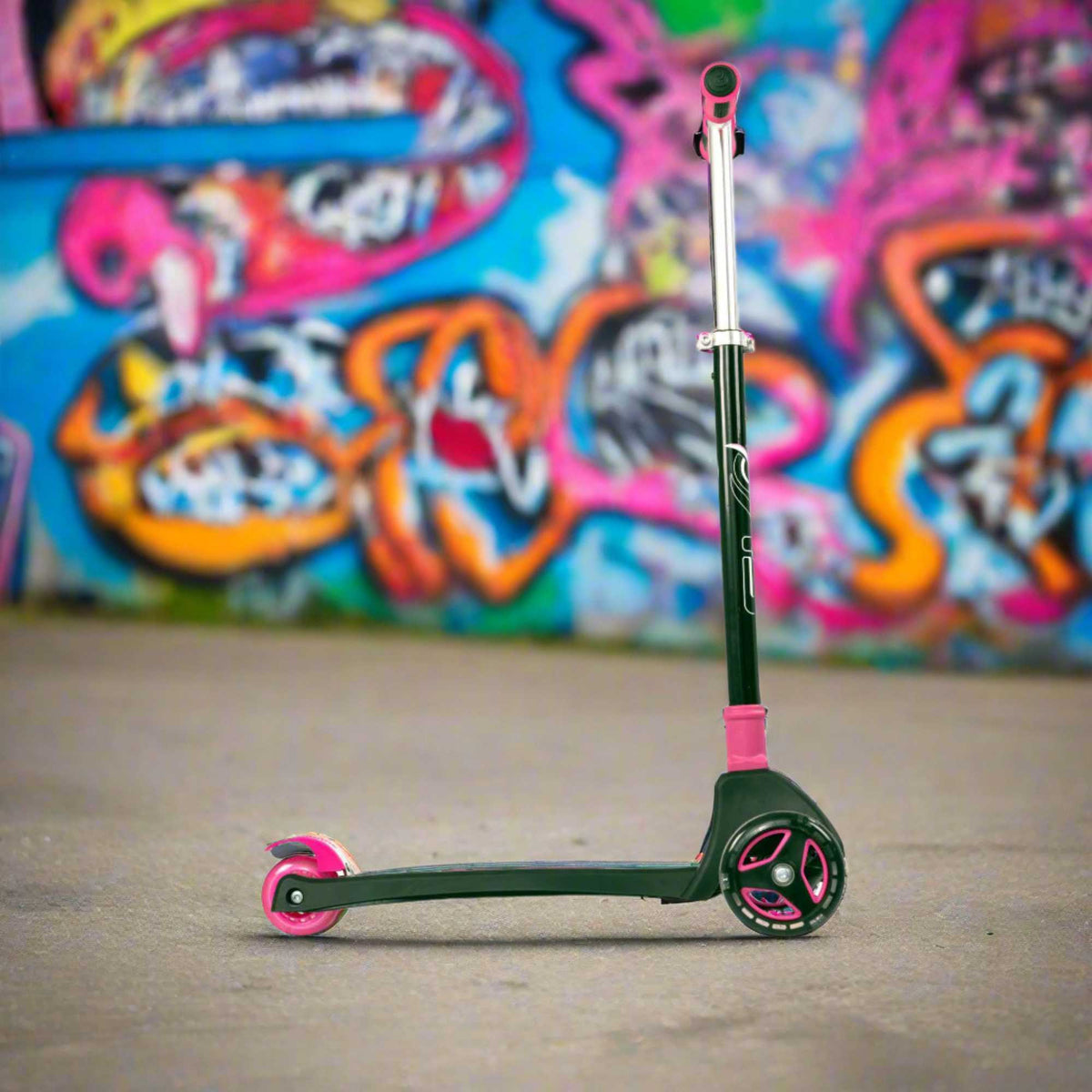 EVO Kids 3 Wheeled Scooter with light up wheels, featuring a sturdy design, bright colours, perfect for young riders.