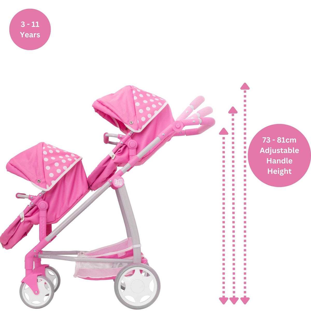 Dolly Tots Twin Dolls Pram Prams
