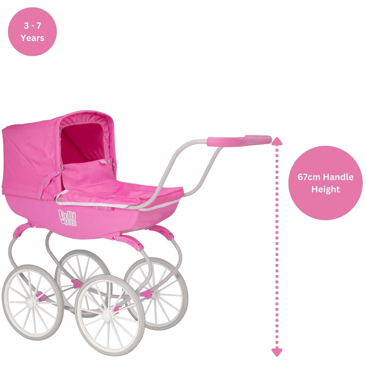 Dolly Tots Traditional Carriage Dolls Pram Prams