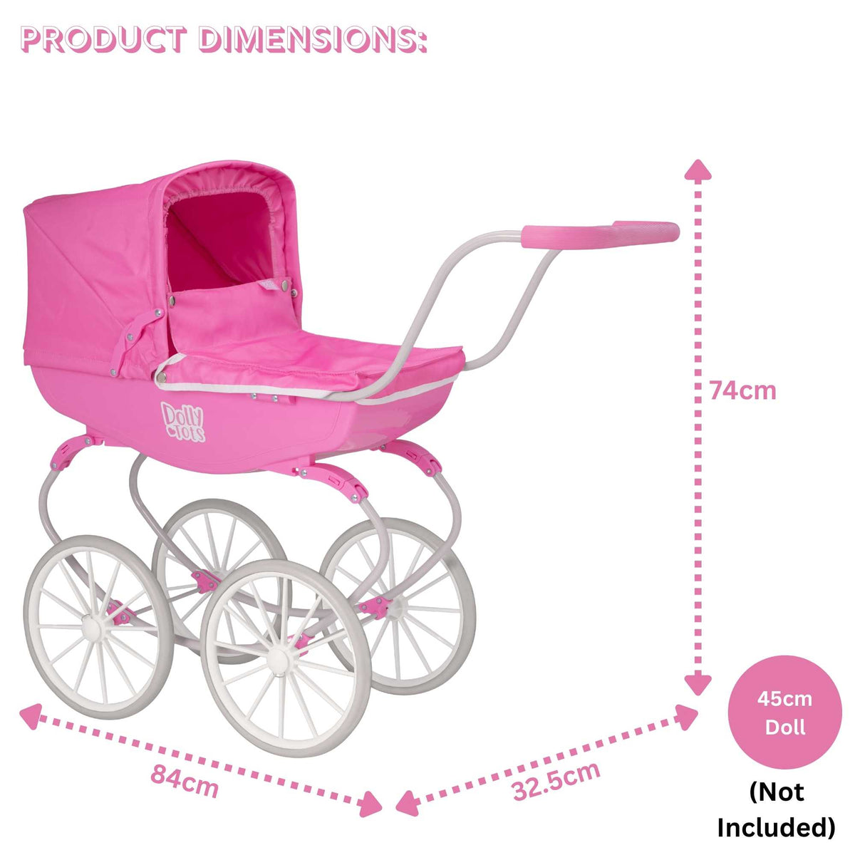 Dolly Tots Traditional Carriage Dolls Pram Prams