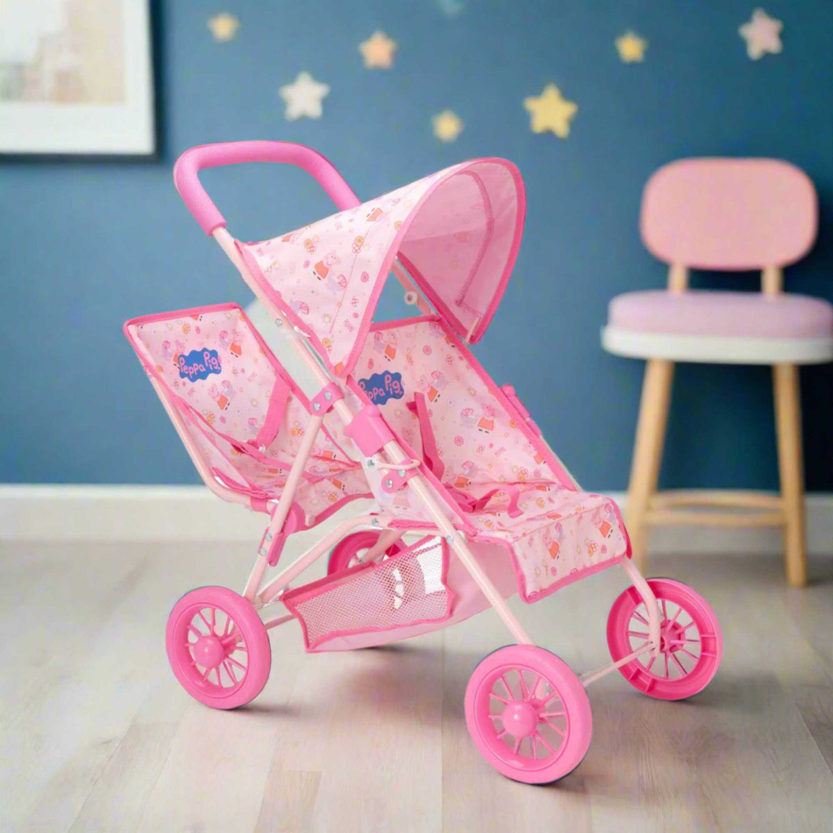 Peppa Pig Tandem Twin Doll Stroller Pushchairs