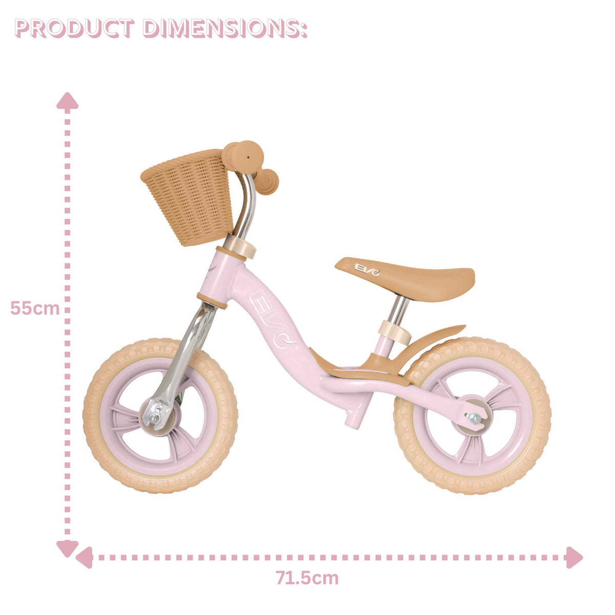 EVO Balance Bike with adjustable seat and handlebars, lightweight and durable frame, perfect for teaching children balance and coordination.