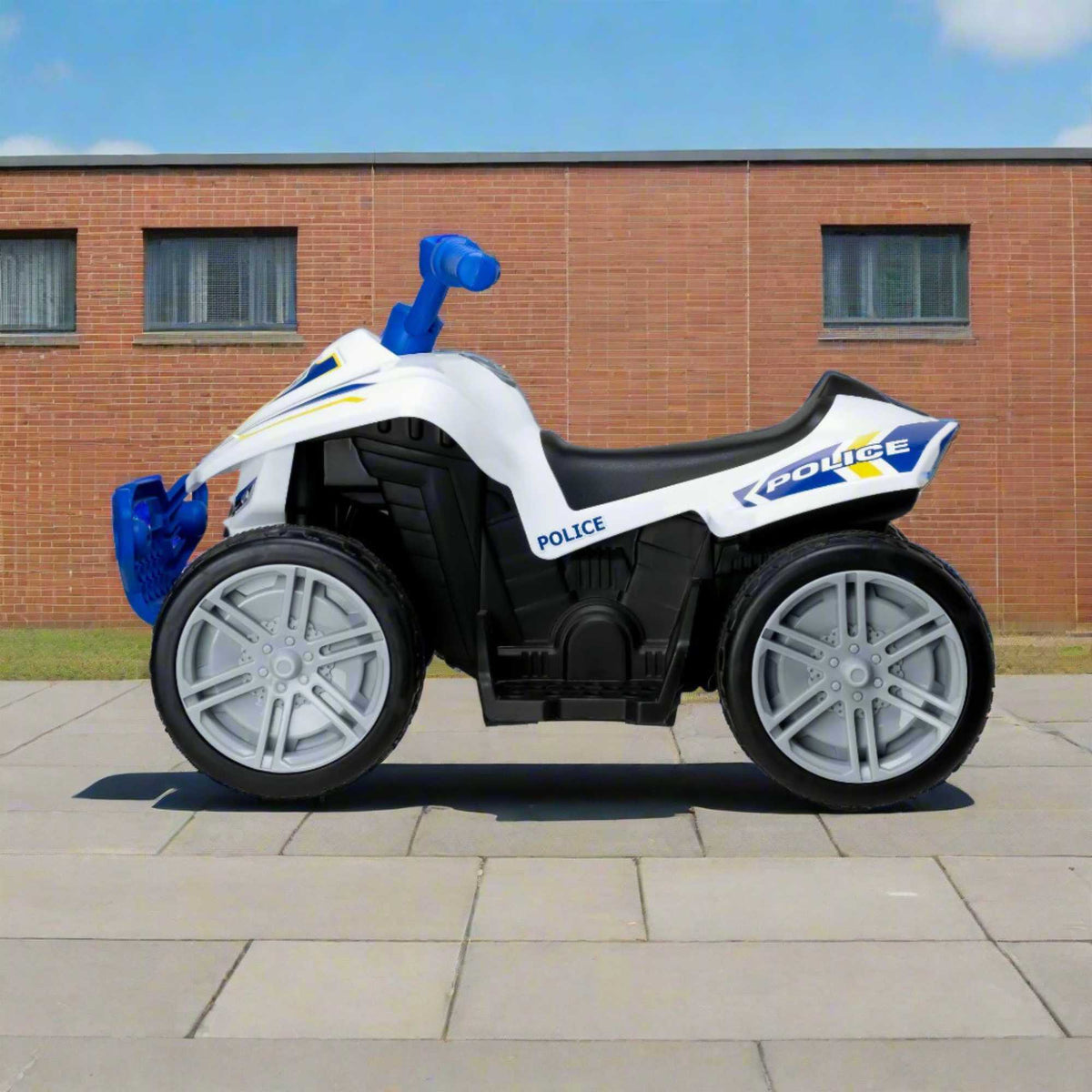 Evo 6V Kids Electric Ride-On Police Quad Bike Electric Ride Ons