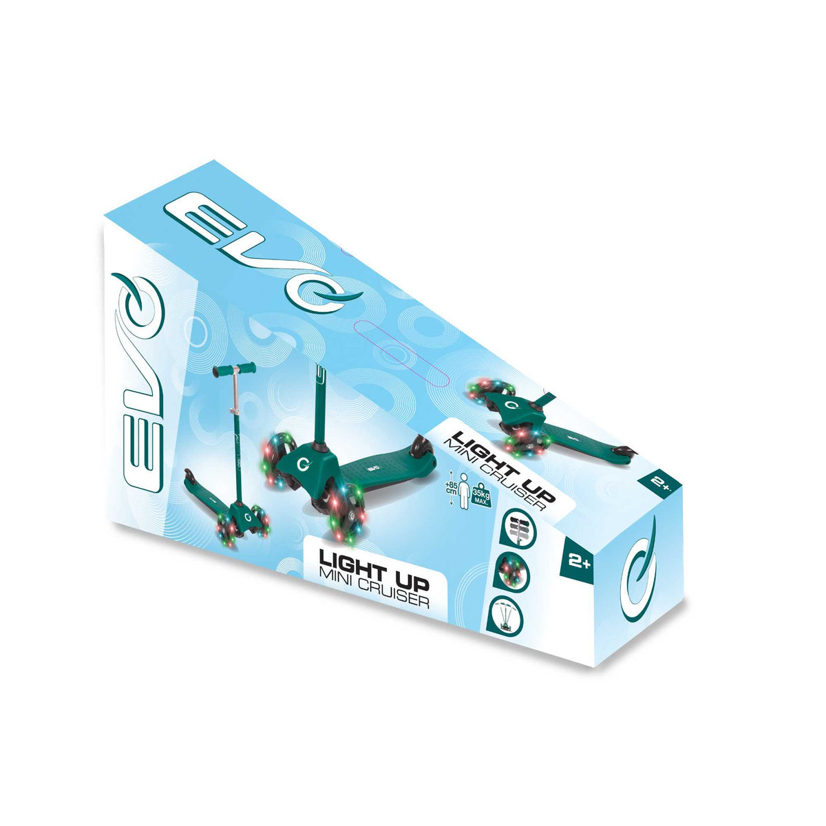 EVO Light Up Mini Cruiser Scooter  -  Green Scooters
