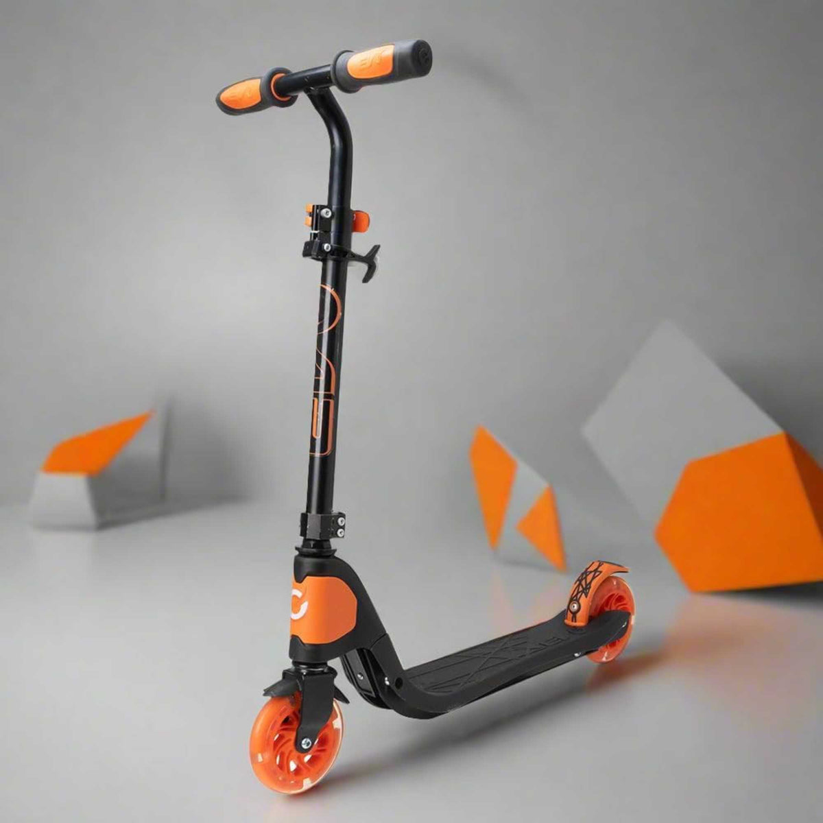 EVO Children&#39;s Light Up Light Speed Scooter for Kids Ages 5 and Up with LED Wheels and Adjustable Handlebar, perfect for enhancing motor skills and outdoor fun.