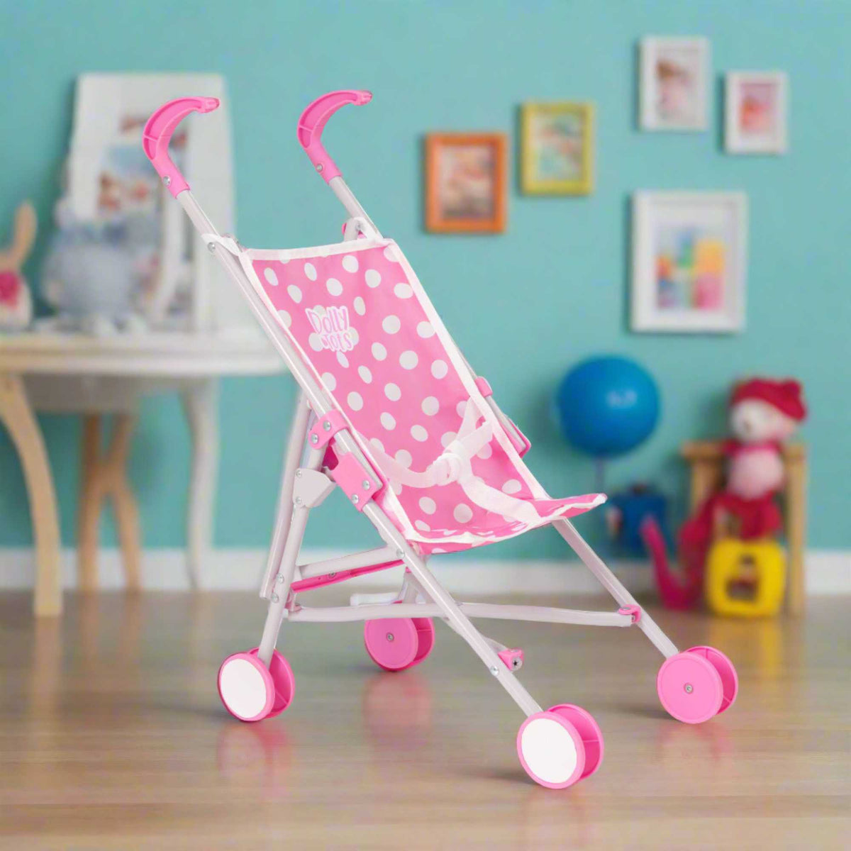 Dolly Tots Dolls Single Stroller - Lightweight and Easy-to-Use Toy Stroller for Dolls