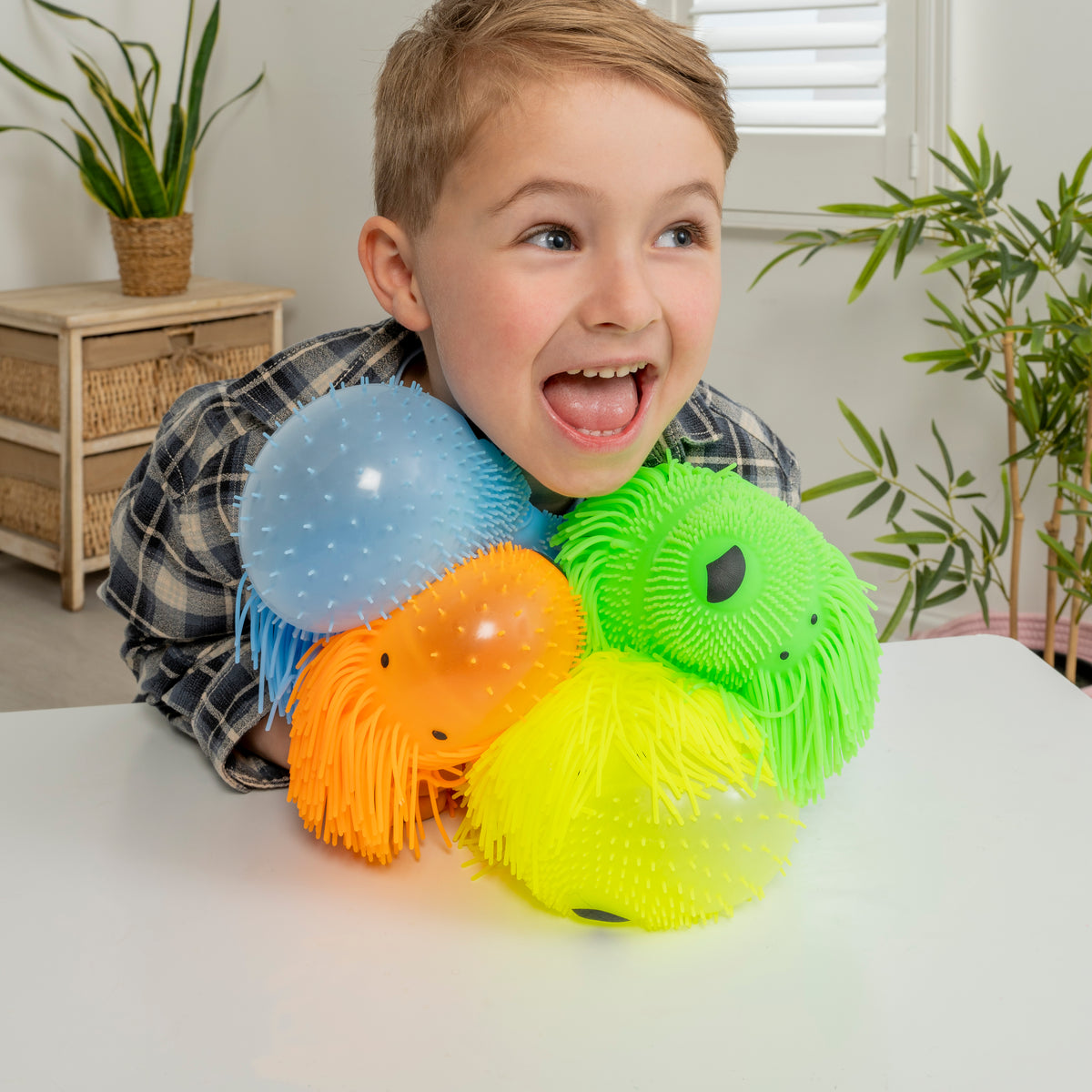 Jokes &amp; Gags Jiggly Pups  - 6 Large Sensory Long Haired Pups Sensory Toys