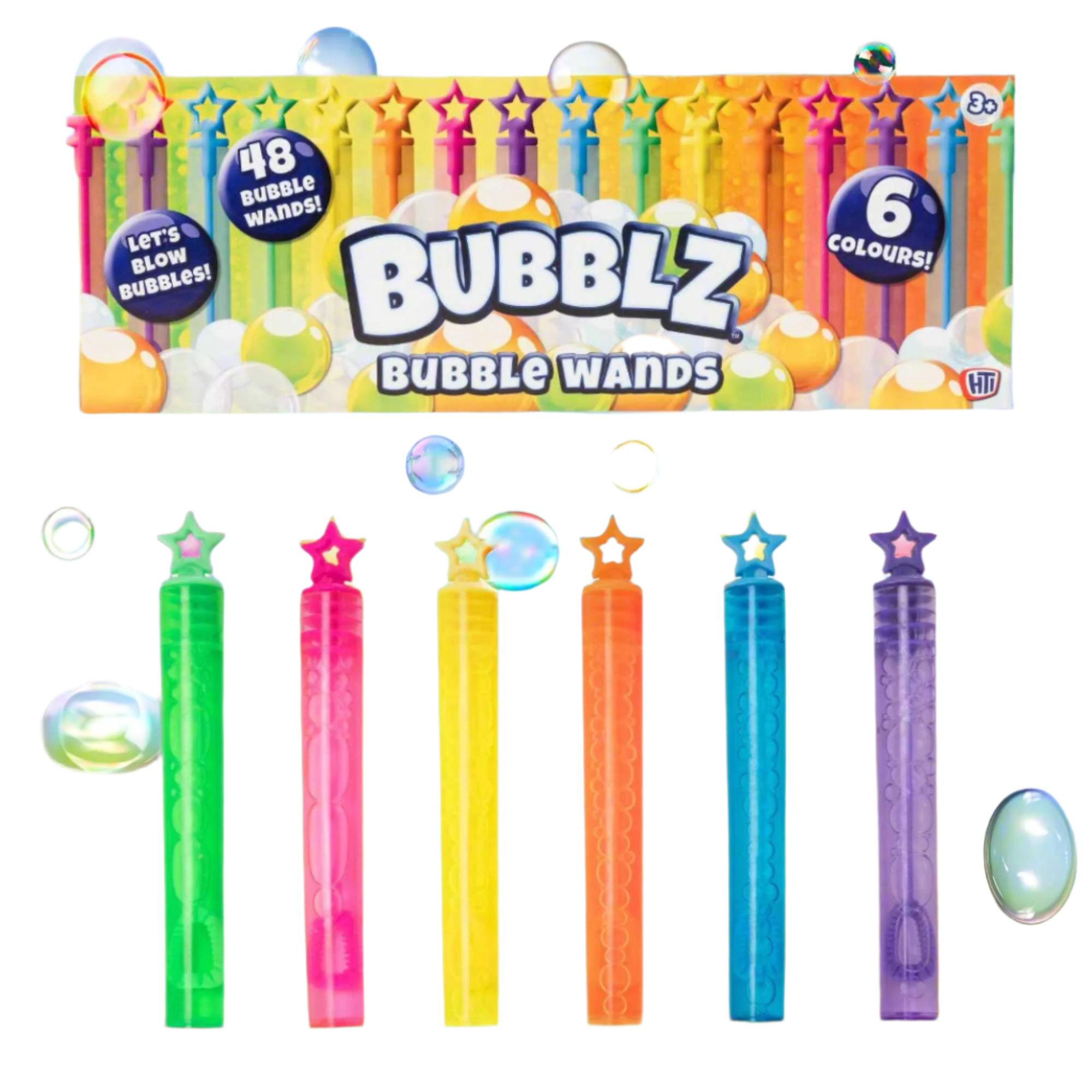 Bubblz 48 Pack of Bubble Wands - Bubble Solution Included Bubble Toys