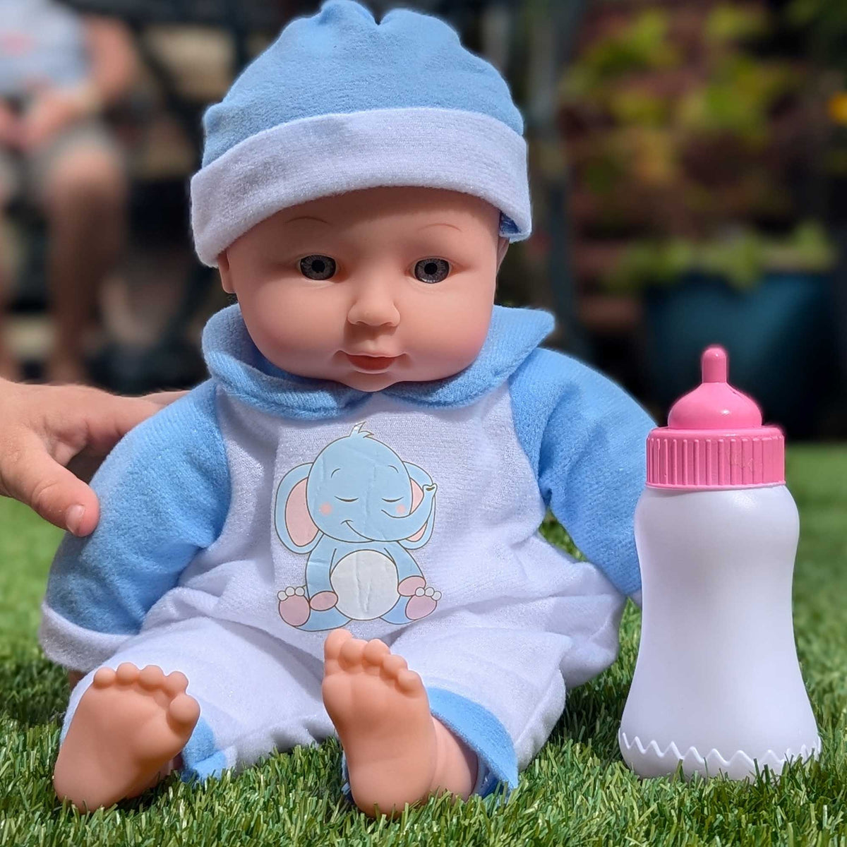 BabyBoo Bed Time Babypuppe mit Flasche - Blau