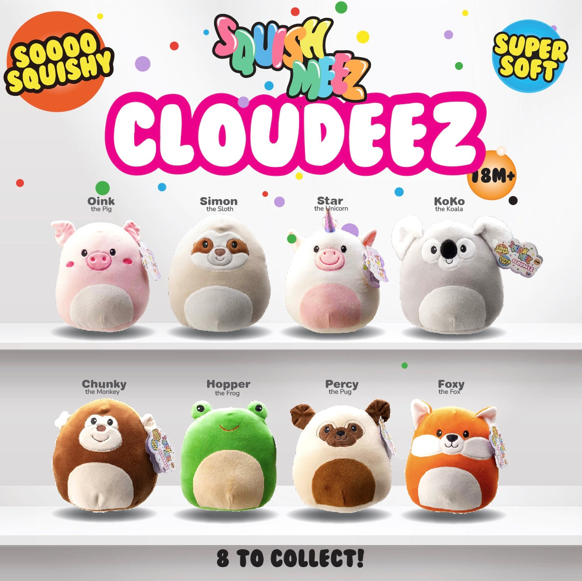 Squish Meez Cloudeez 9&#39; Plush Toy | Chunky Plushies