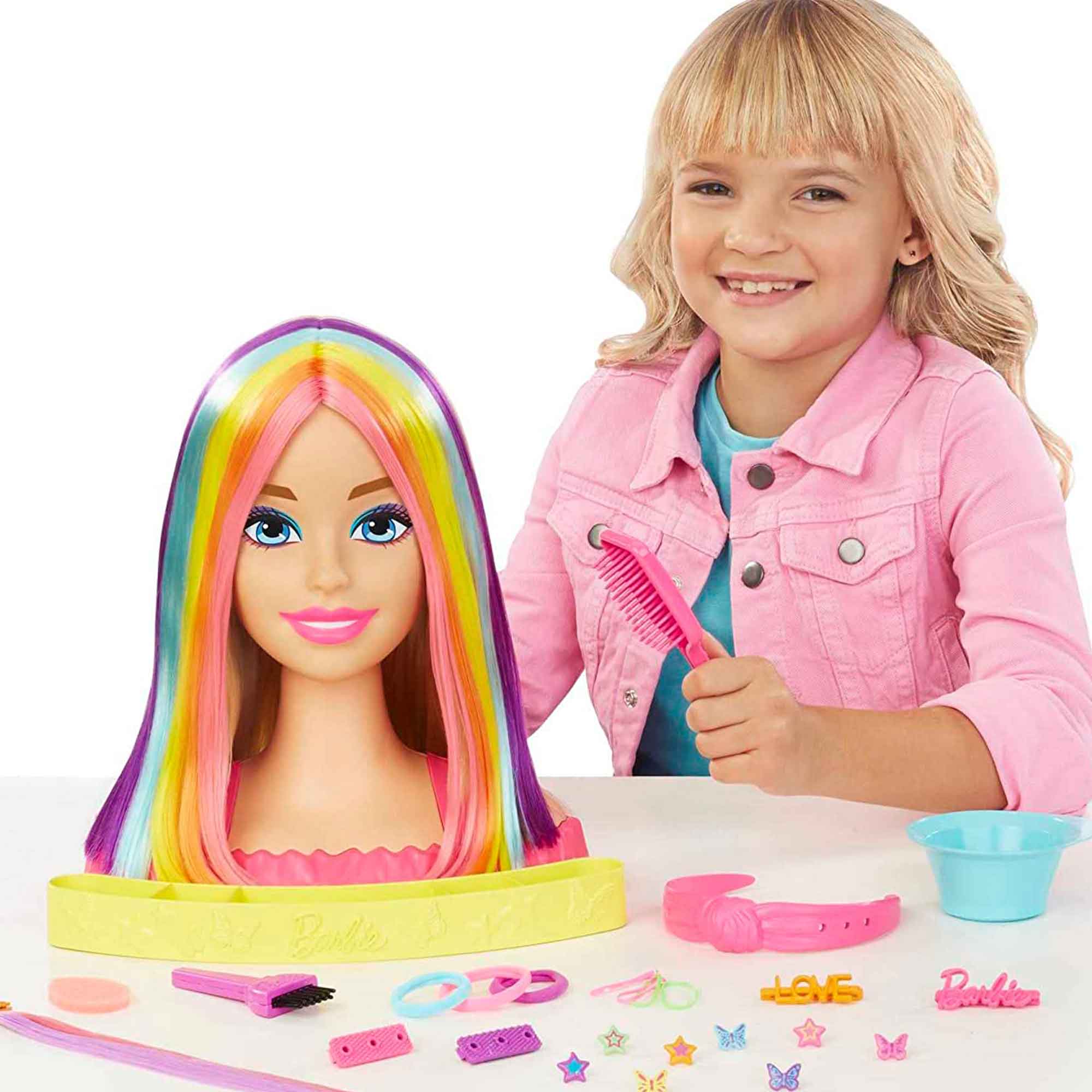 Because satire The beach Barbie Deluxe Styling Head (Blonde Rainbow Hair)