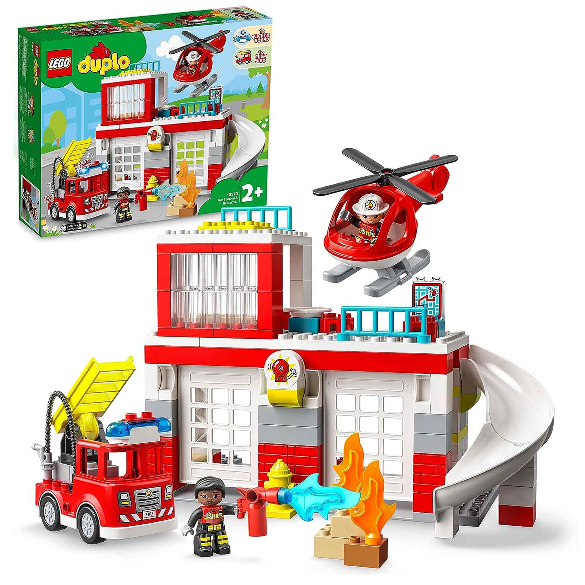 DUPLO LEGO Fire Station & Helicopter Toy Playset