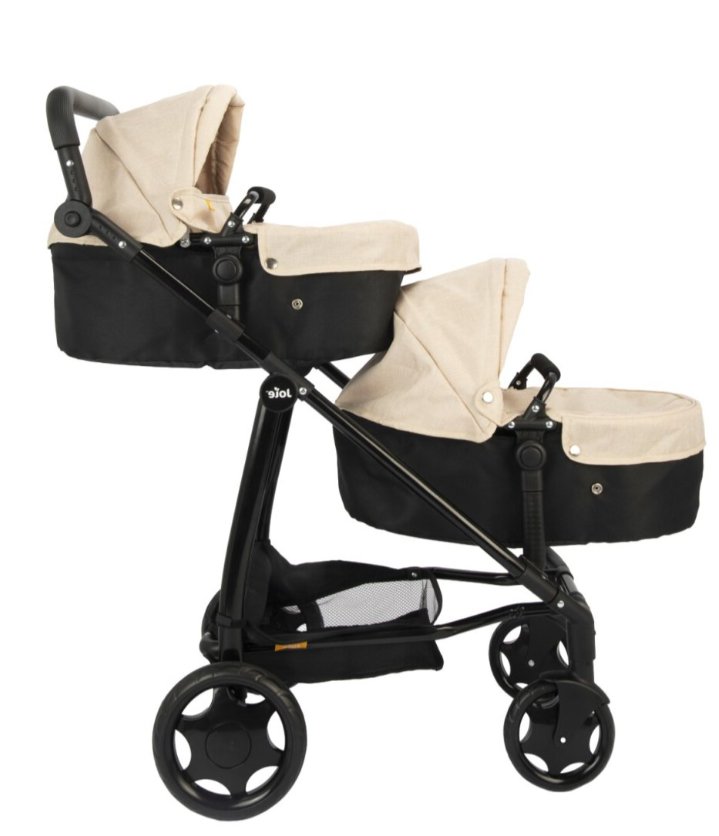 Joie Evalite Stone &amp; Black Dolls Pram - 9 Play Modes