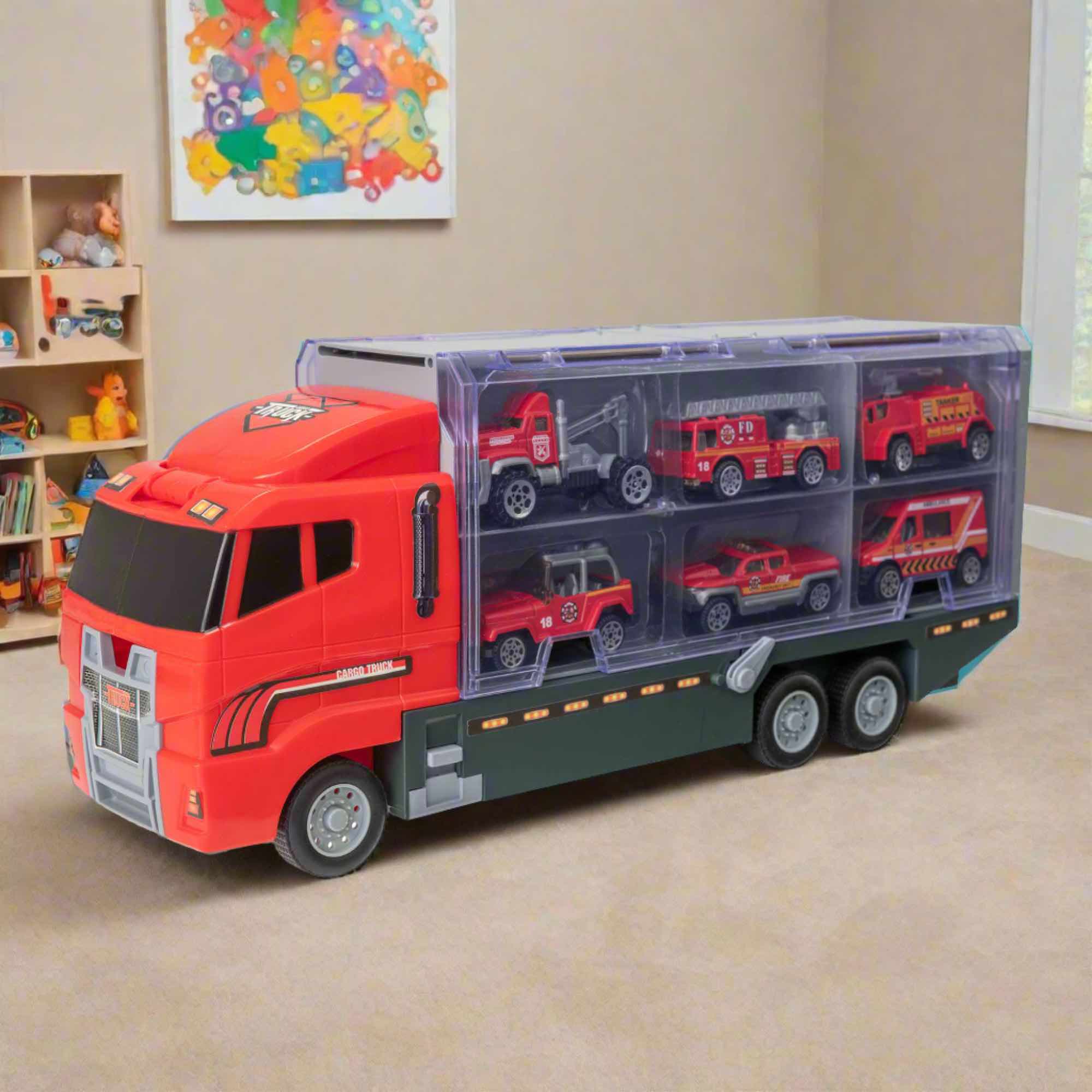 Teamsterz Fire Service Transporter Toy Truck Playset