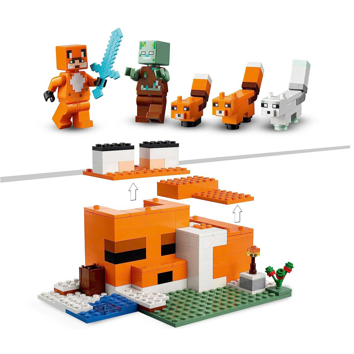 LEGO Minecraft 21178 The Fox Lodge House Animals Toy