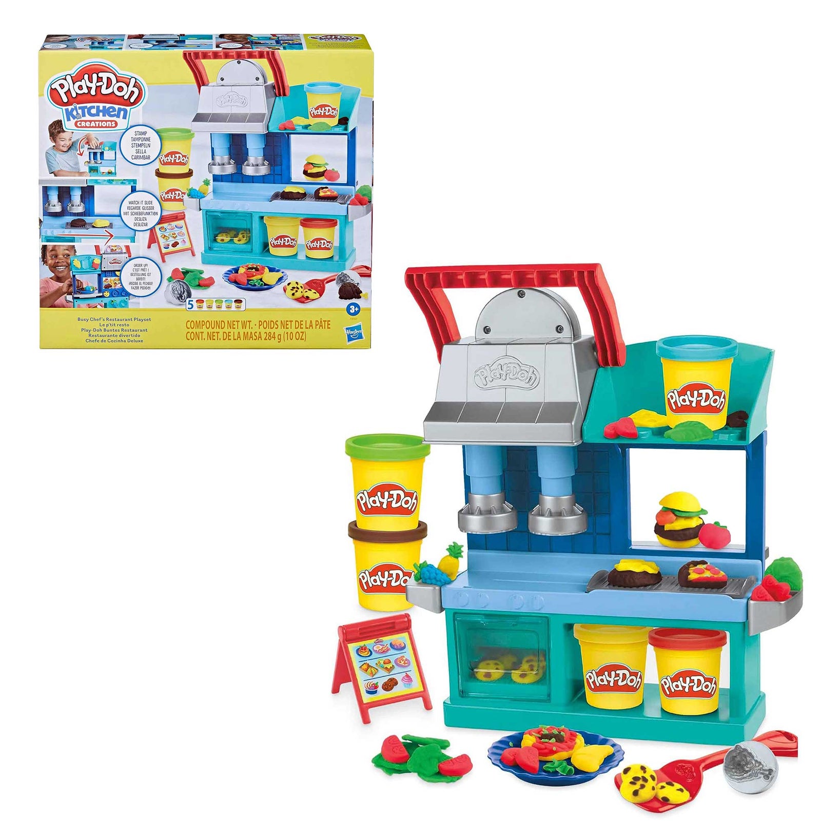  Play-Doh Kitchen Creations Pizza Oven Playset, Play Food Toy  for Kids 3 Years and Up, 6 Cans of Modeling Compound, 8 Accessories,  Non-Toxic : Toys & Games