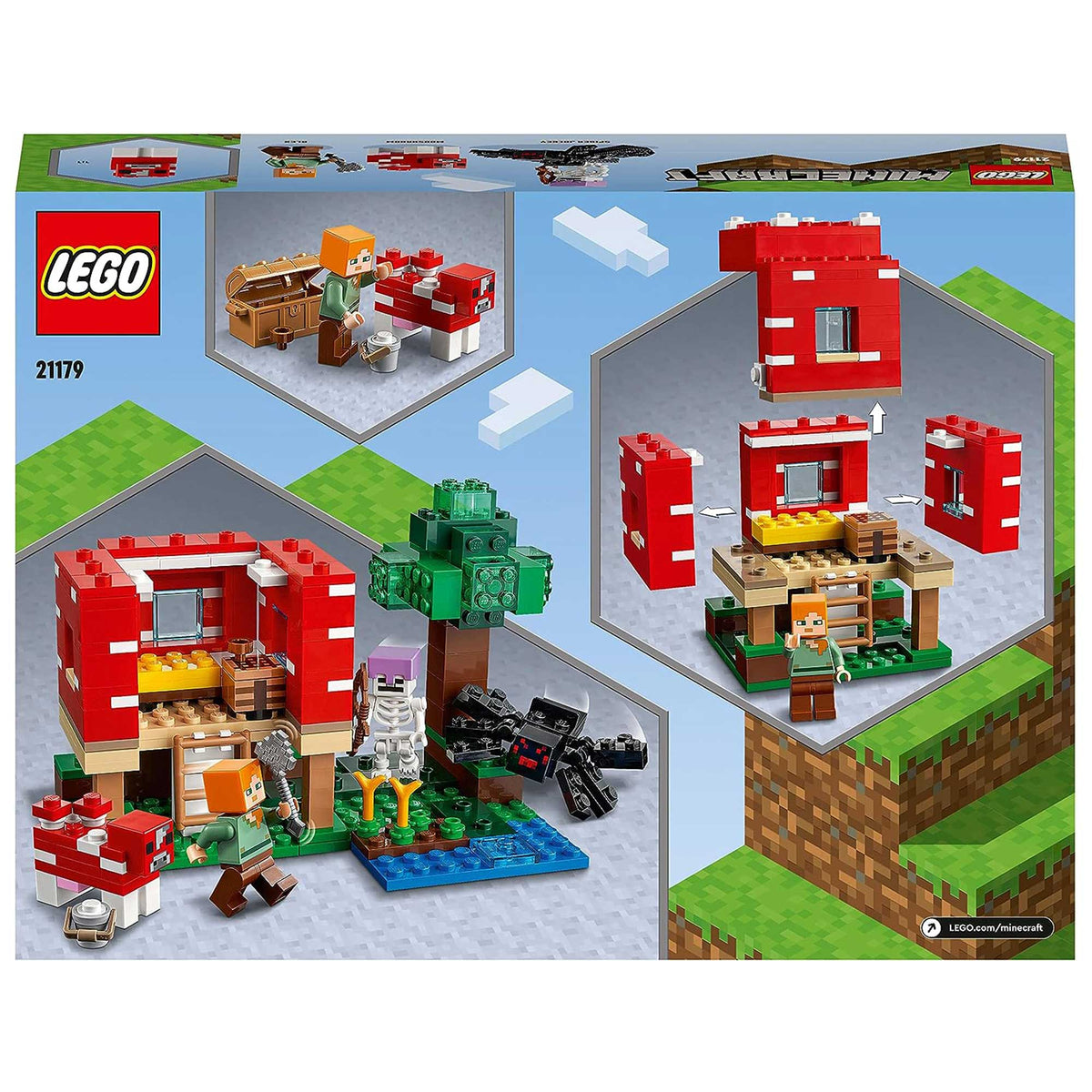 LEGO Minecraft 21179 The Mushroom House Toy for Kids