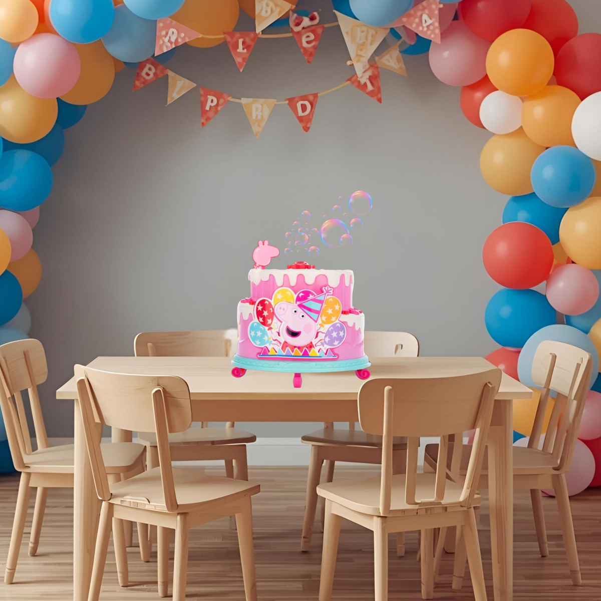 Peppa Pig Birthday Cake Bubble Blower - Includes Bubble Solution