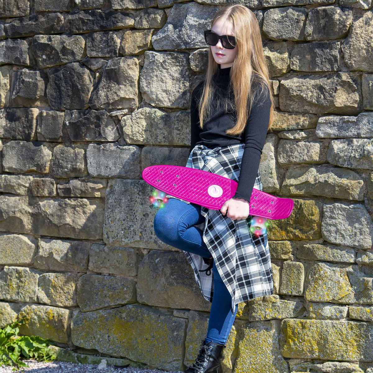 EVO 22&quot; Light Up Penny Board - Pink Skateboards