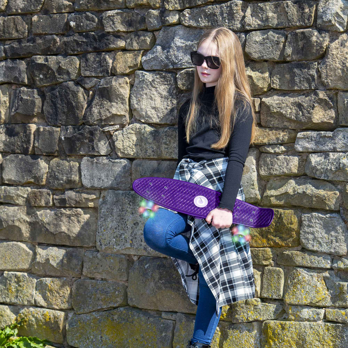 EVO 22&quot; Light Up Penny Board - Purple Skateboards