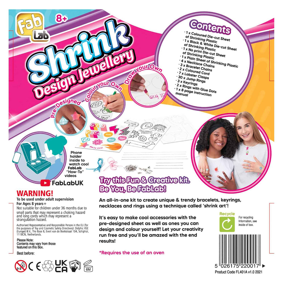 FabLab Shrink Design Jewellery Craft Kits