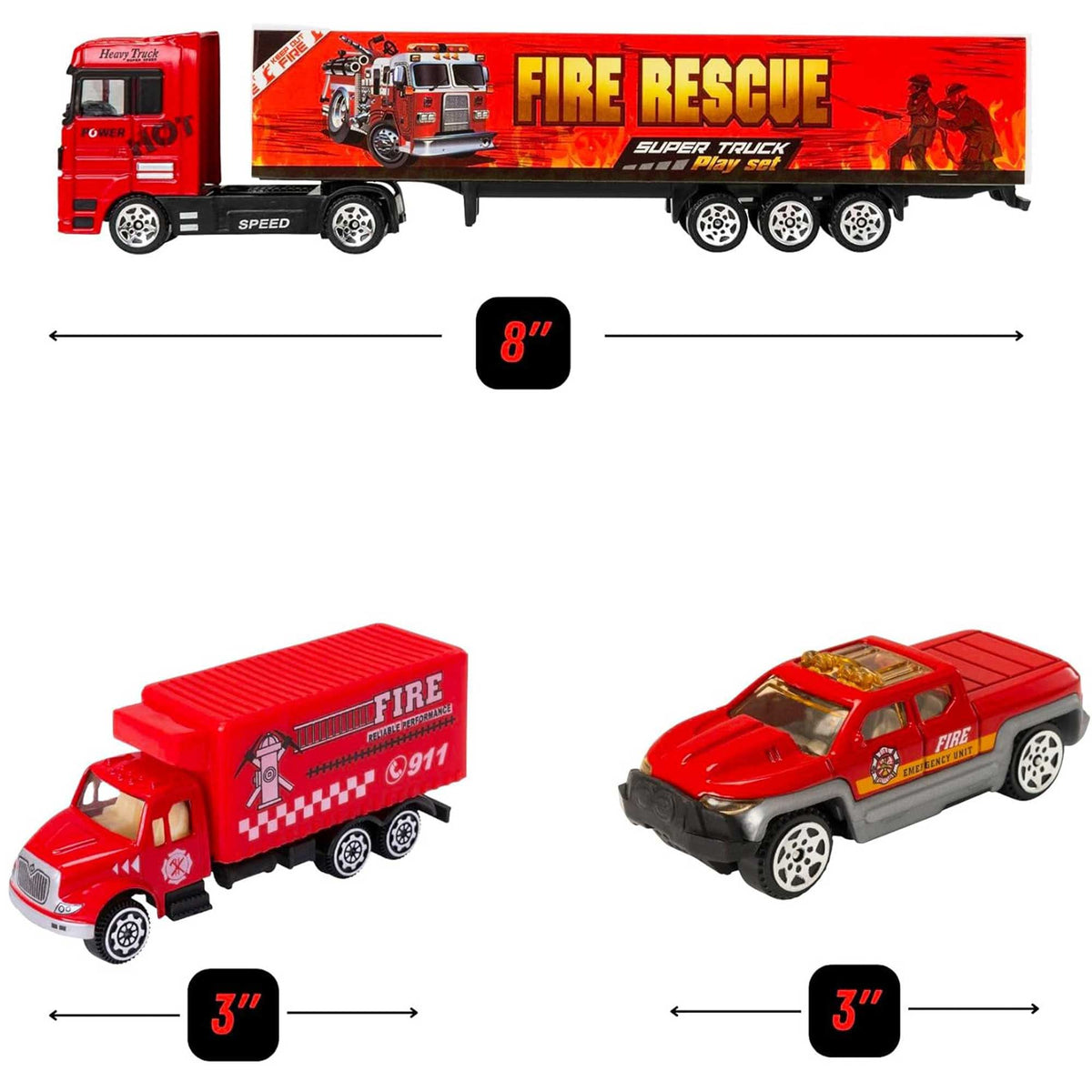 Teamsterz Fire Service Transporter Toy Truck Playset