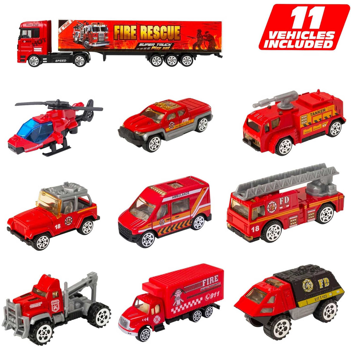Teamsterz Fire Service Transporter Toy Truck Playset Cars &amp; Transporters