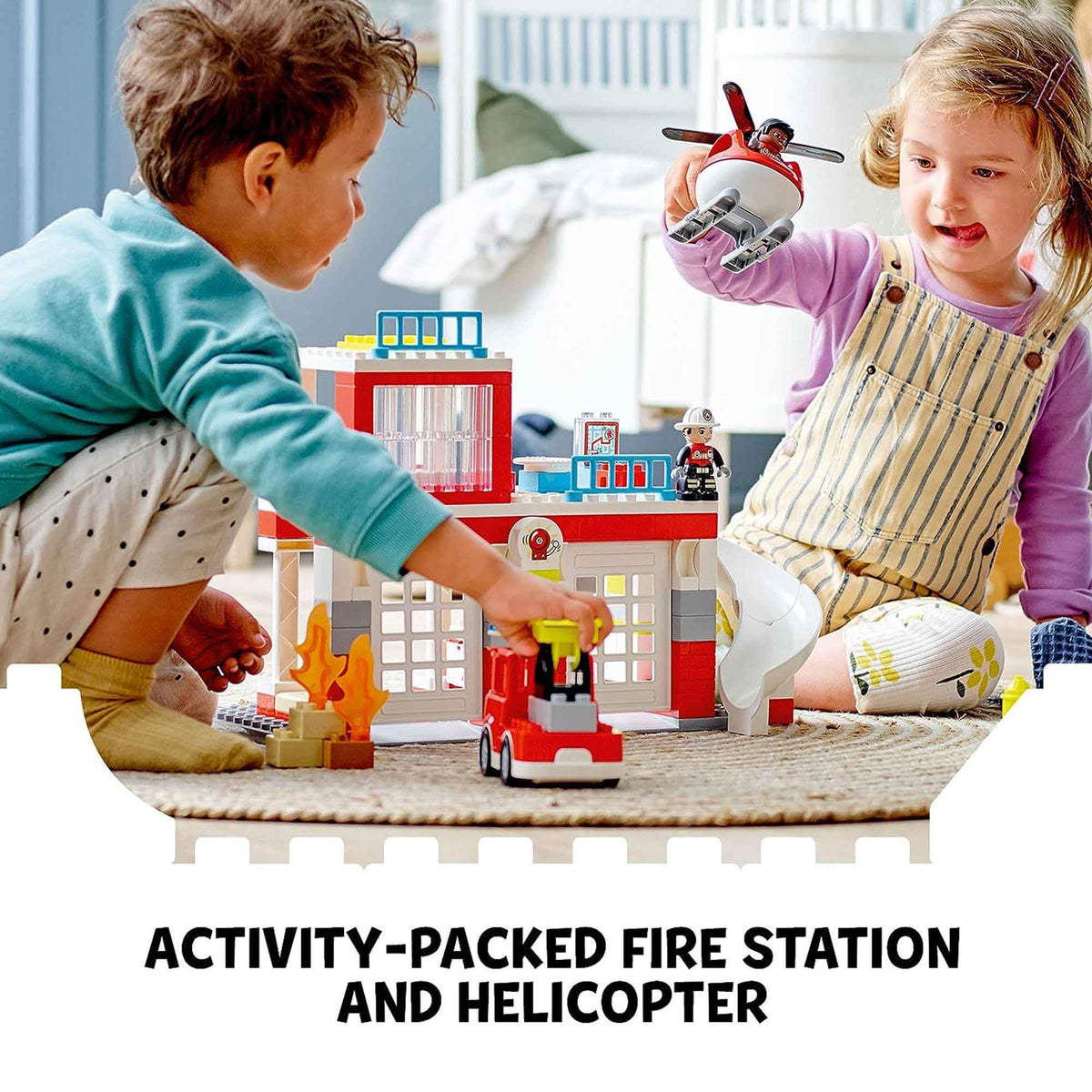 DUPLO LEGO Fire Station &amp; Helicopter Toy Playset