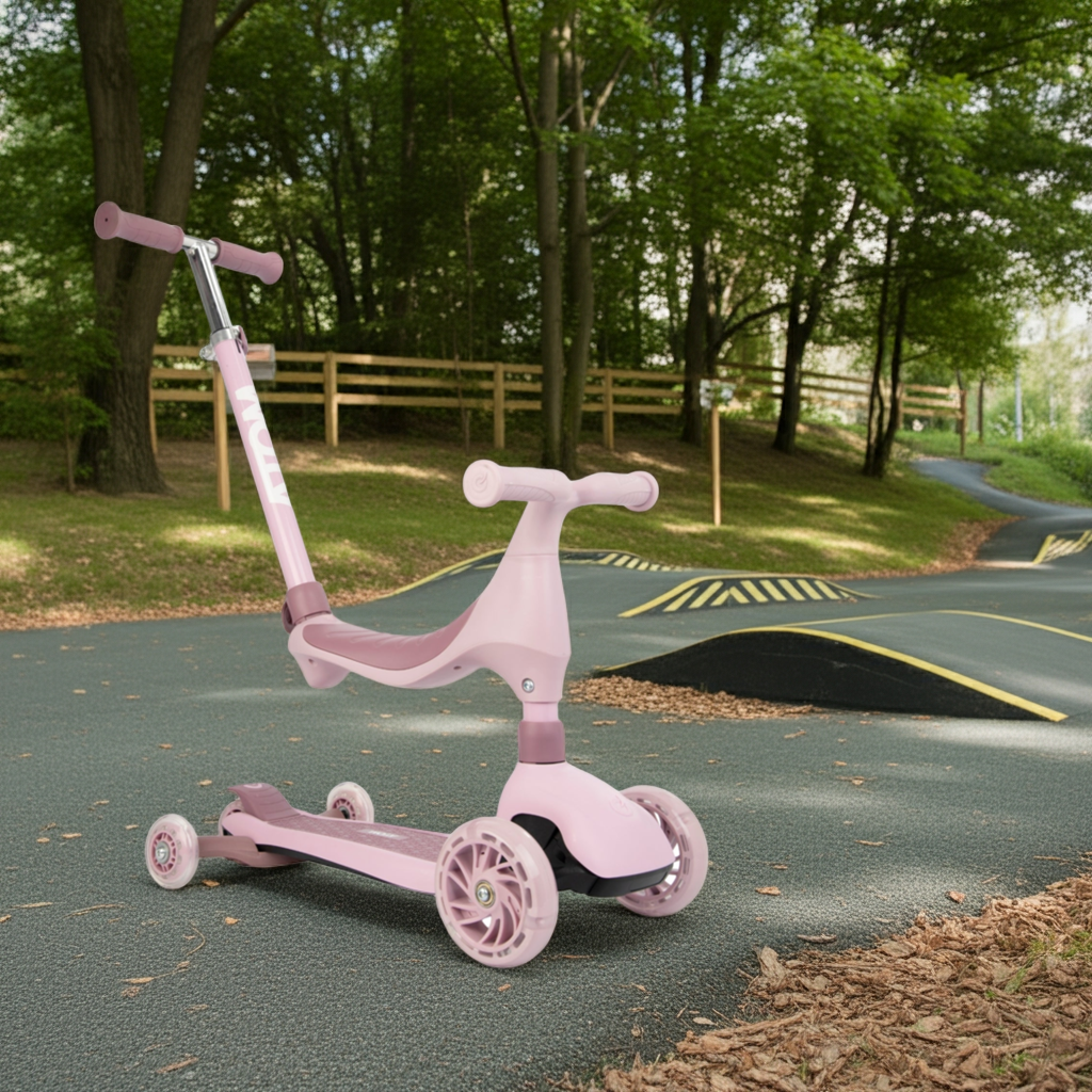 ATOM 4-in-1 Evolve Childrens Scooter Ride-On - Pink