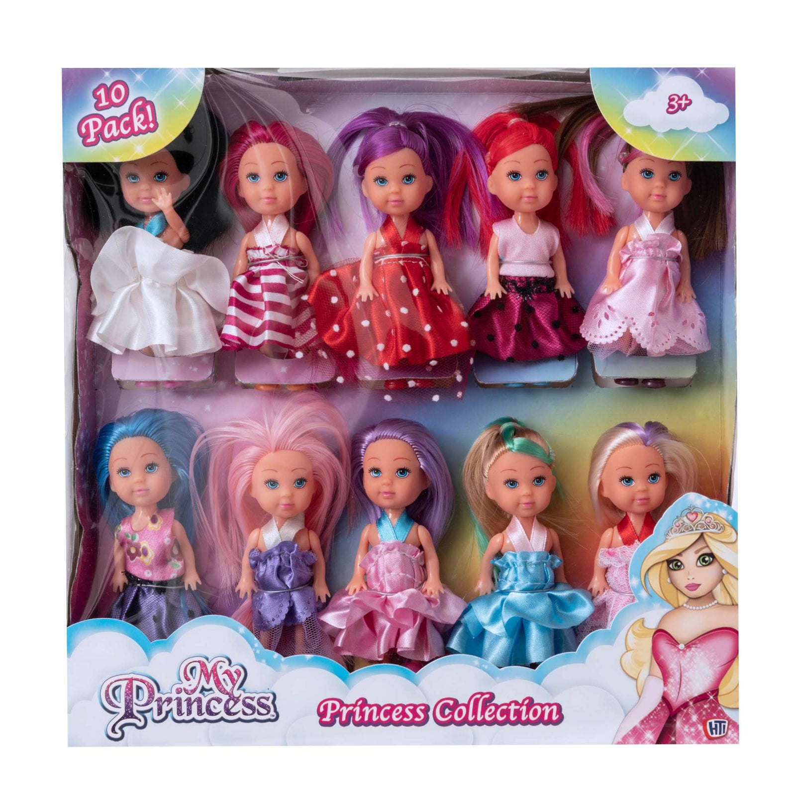 Disney Princess 6 Petite Glitter Doll Assortment - Dolls