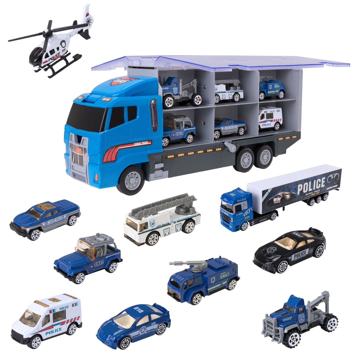 Teamsterz Police Service Transporter Toy Truck Playset Cars &amp; Transporters