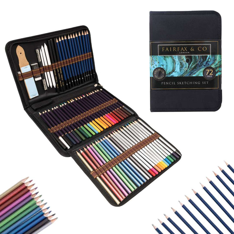 FairFax & Co 72 Piece Pencil Drawing Set Drawing Sets