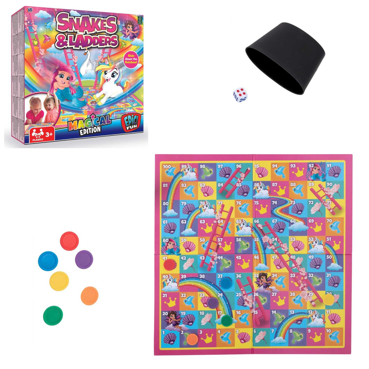 Snakes and Ladders Board Game - Magical Edition