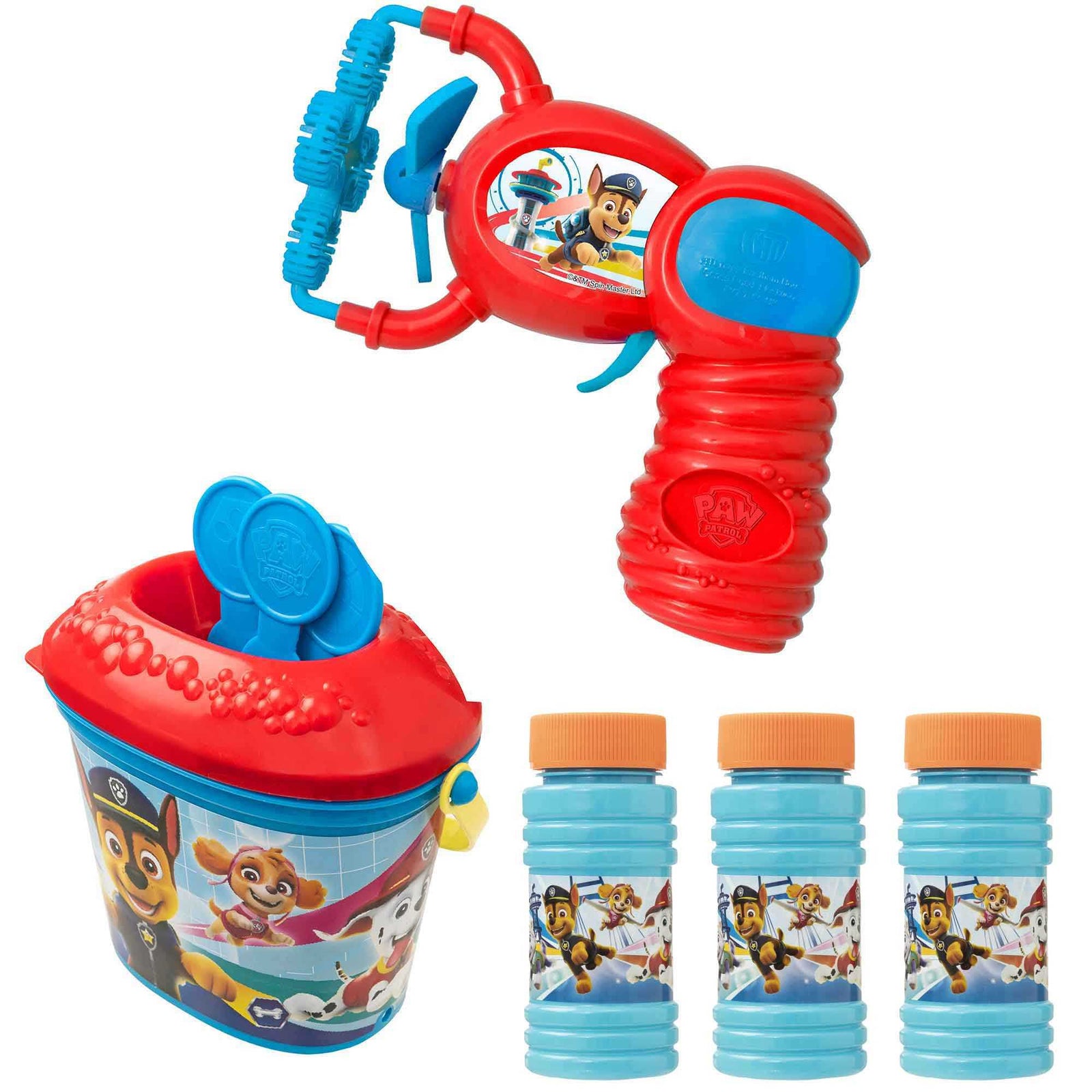 Paw Patrol Bubble Bundle Includes Bubble Gun, Bubble Wands & Solution
