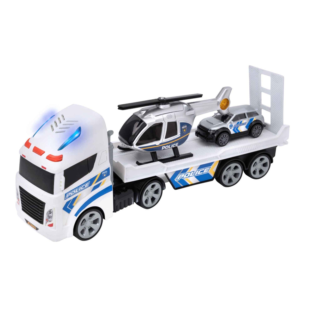 Teamsterz Mighty Machines Small Light &amp; Sound Police Helicopter Transporter Helicopters &amp; Planes