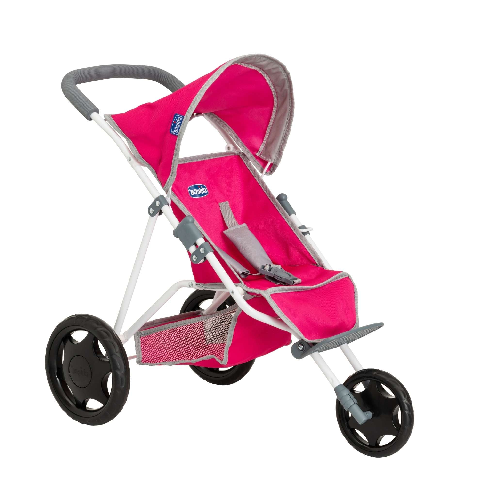 Chicco Pink 3 Wheeled Dolls Running Buggy Pushchairs