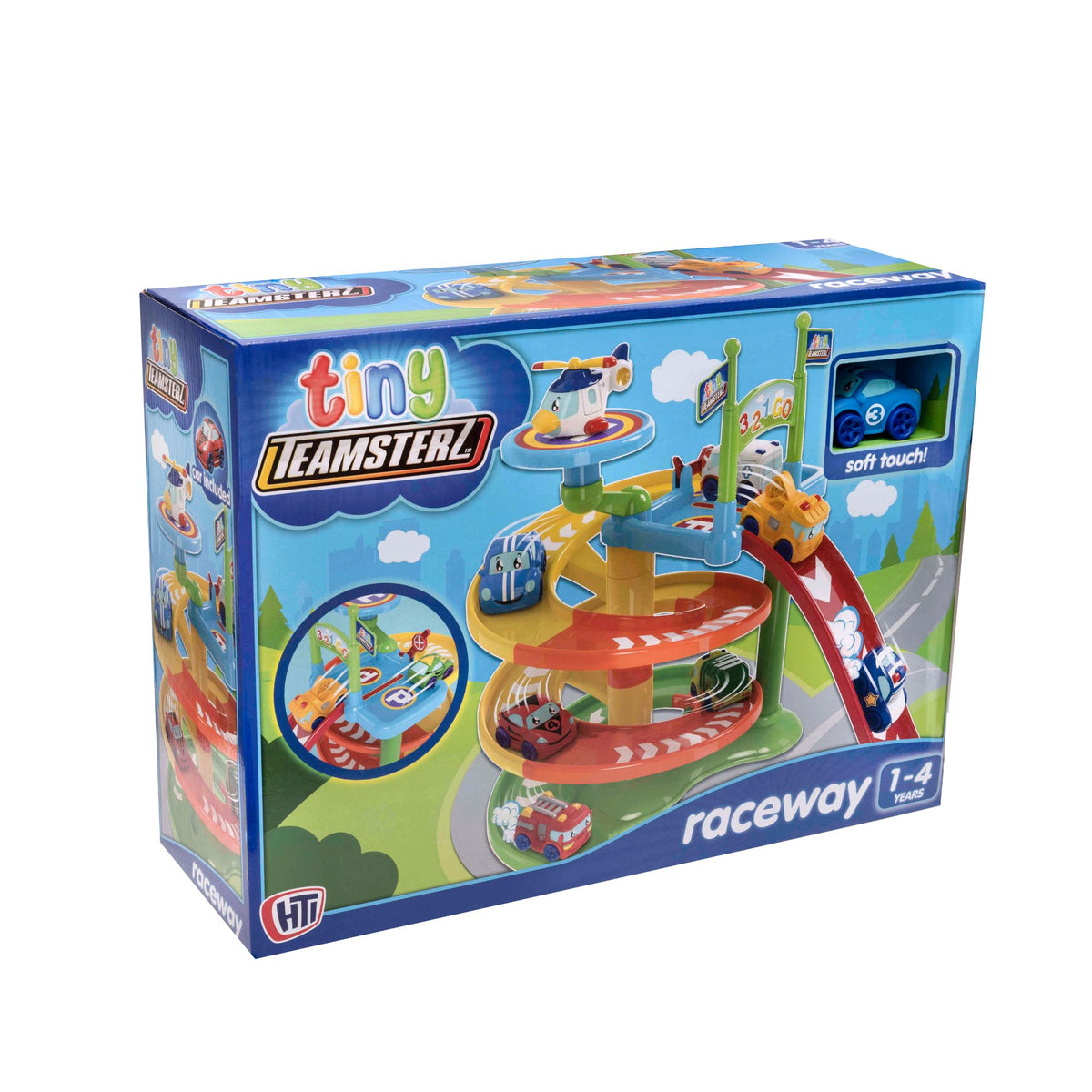 Tiny Teamsterz Spiral Raceway Launcher | Includes 1 Soft Touch Car Cars &amp; Transporters