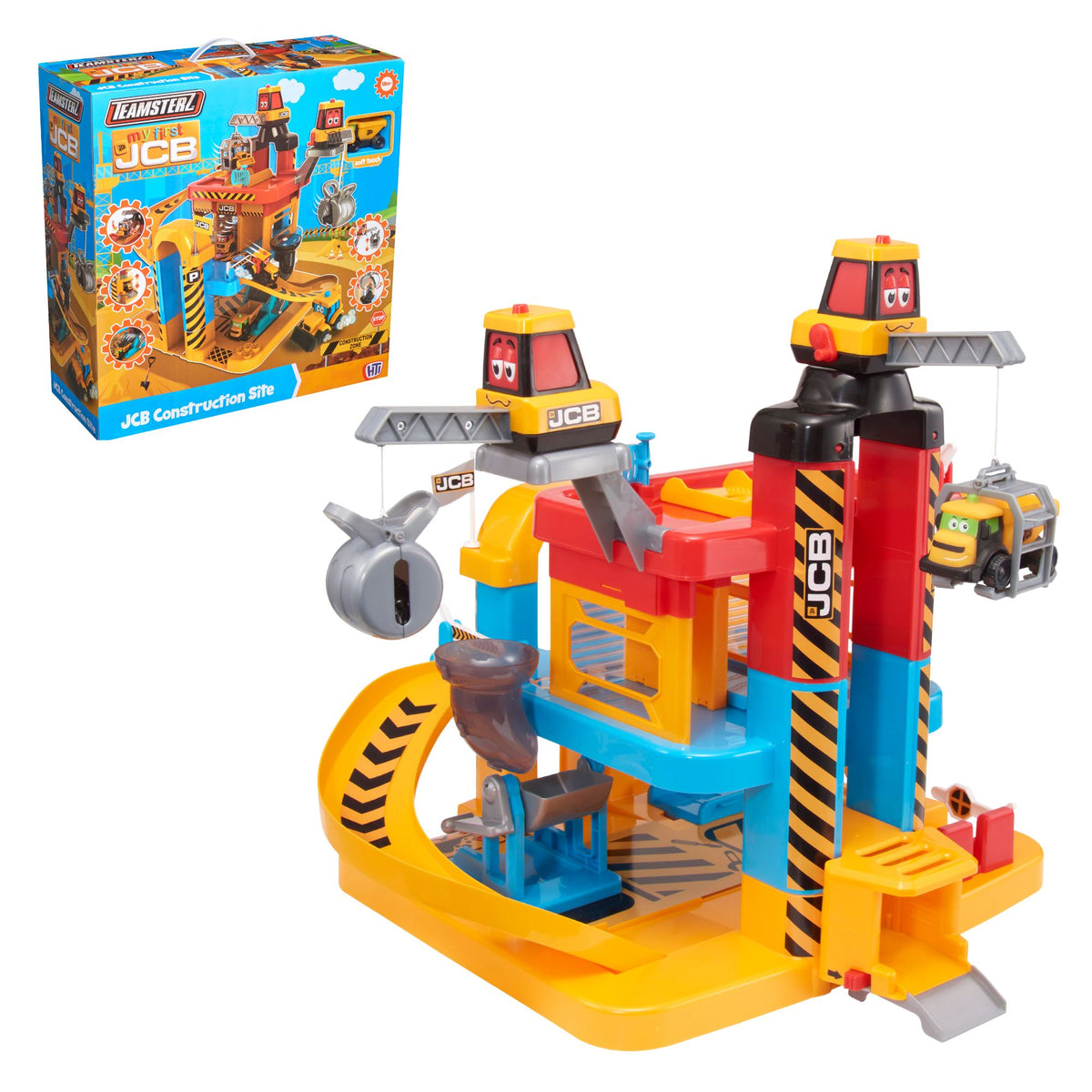 Teamsterz JCB My First 3 Level Garage - Includes Dougie Dump Truck Construction Vehicles