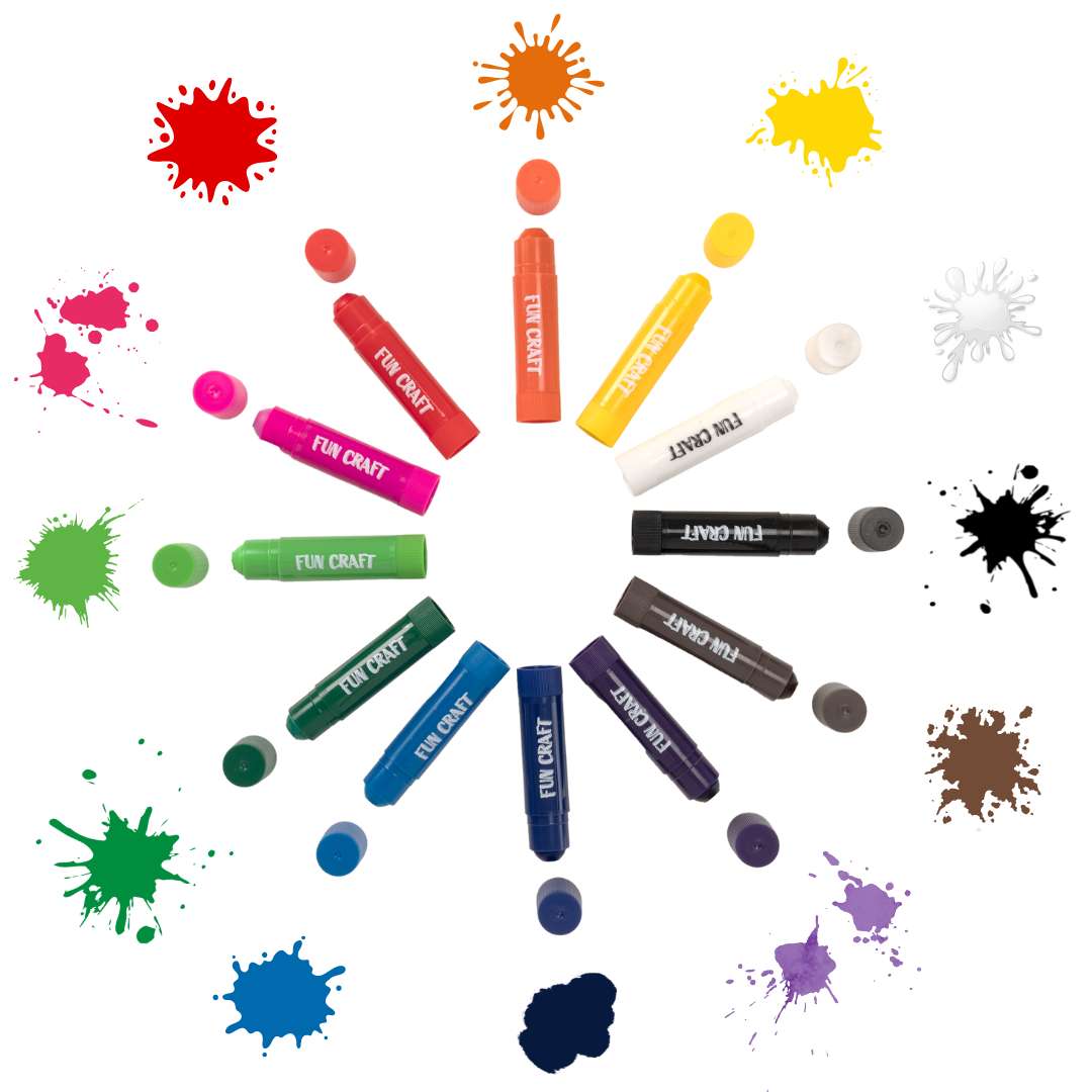 Paints Sticks, Paint &amp; Paint Brushes, Painting Kit, Assorted Coloured Paint, Mess-Free Paint
