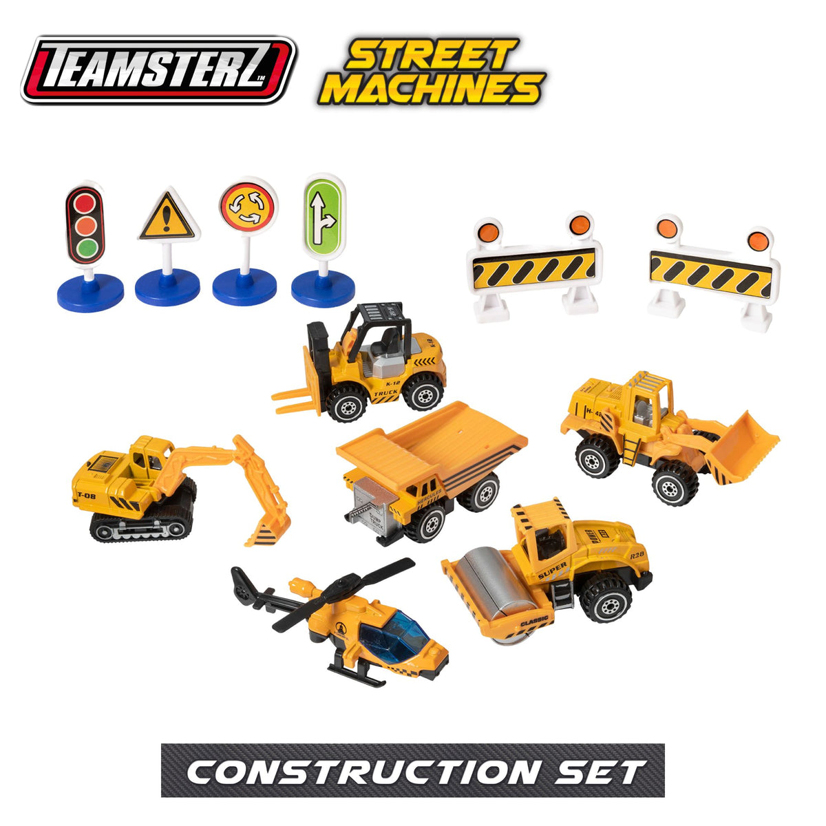 Teamsterz Street Machines Construction Playset | 12 Piece Construction Playset Construction Vehicles