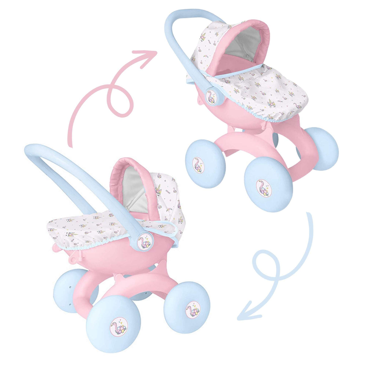 BabyBoo My First 4-IN-1 Interchangeable Dolls Pram Prams
